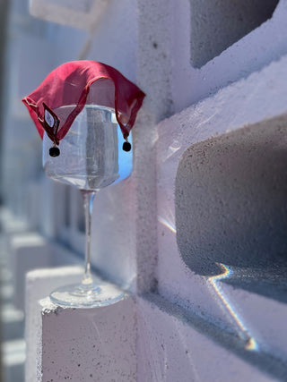 drink charm, silk cocktail charm, wine charm, textile drink charm