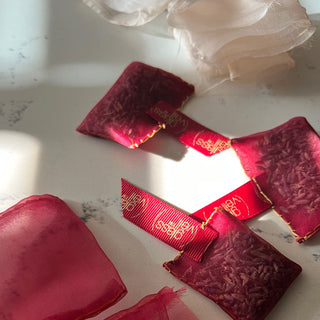 Lavender silk pouches 